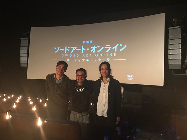 2/18(土)『劇場版SAO』音響調整のためシネマシティに伊藤監督、岩浪音響監督降臨。
